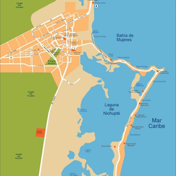 cancun vector map