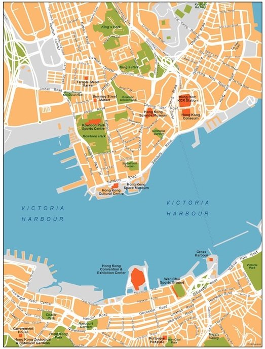 hong kong vector map