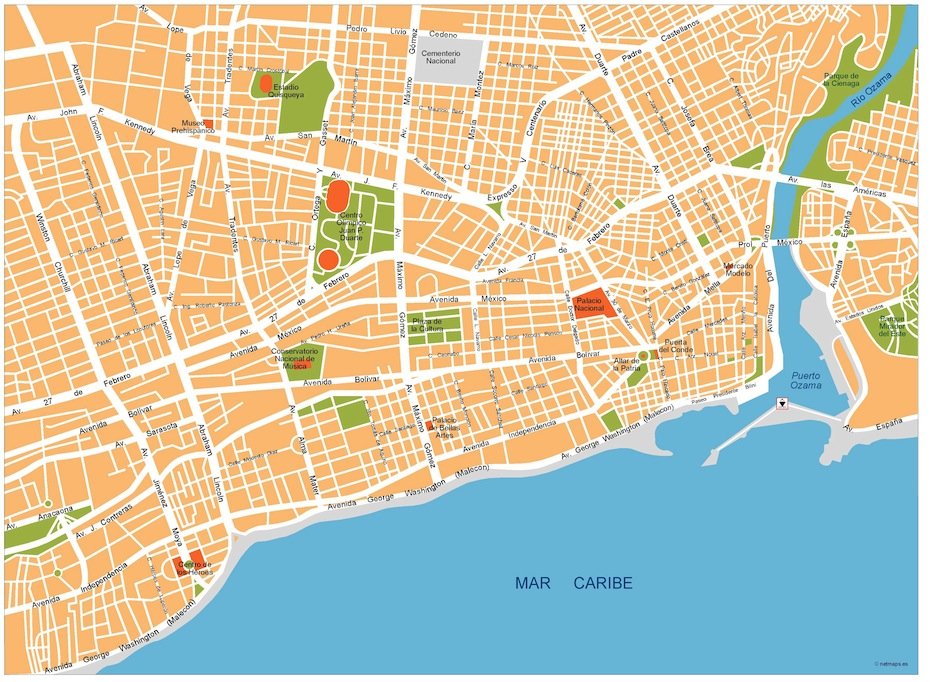 santo domingo vector map