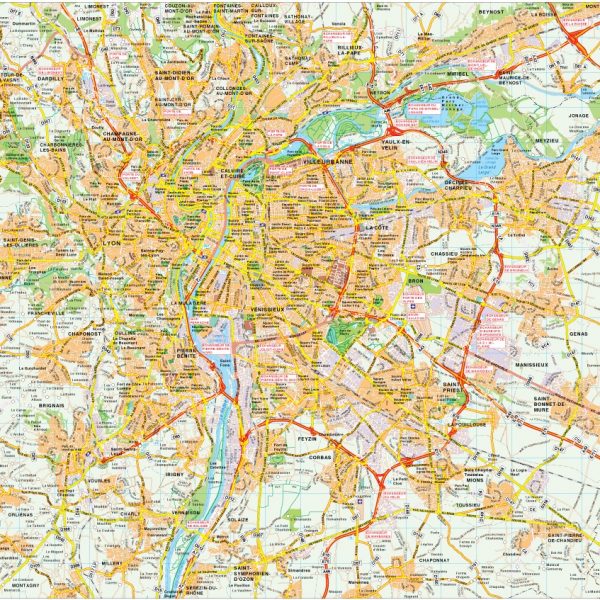 Lyon map vector