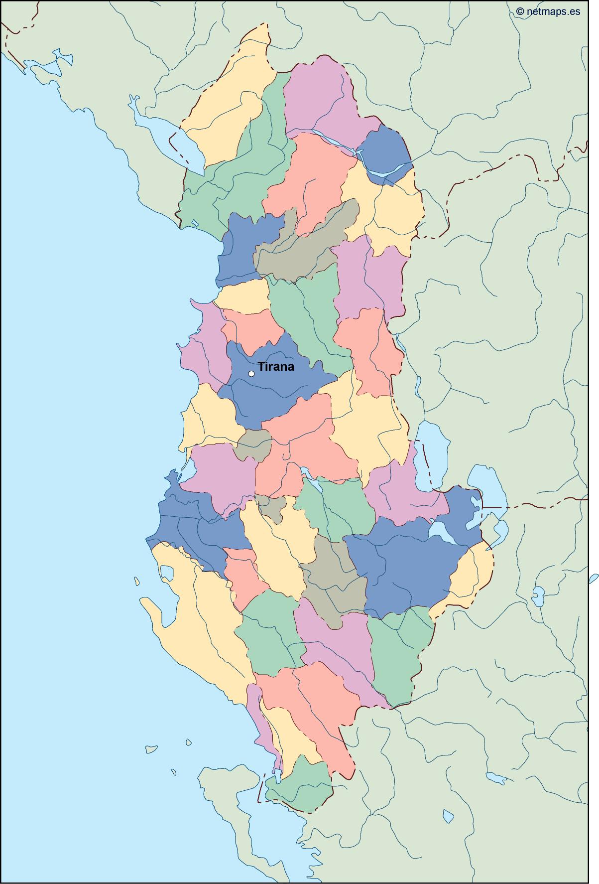 albania vector map