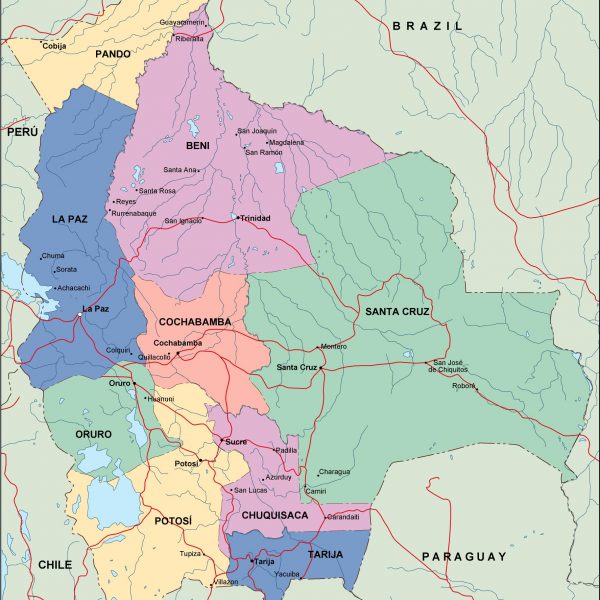 bolivia political map