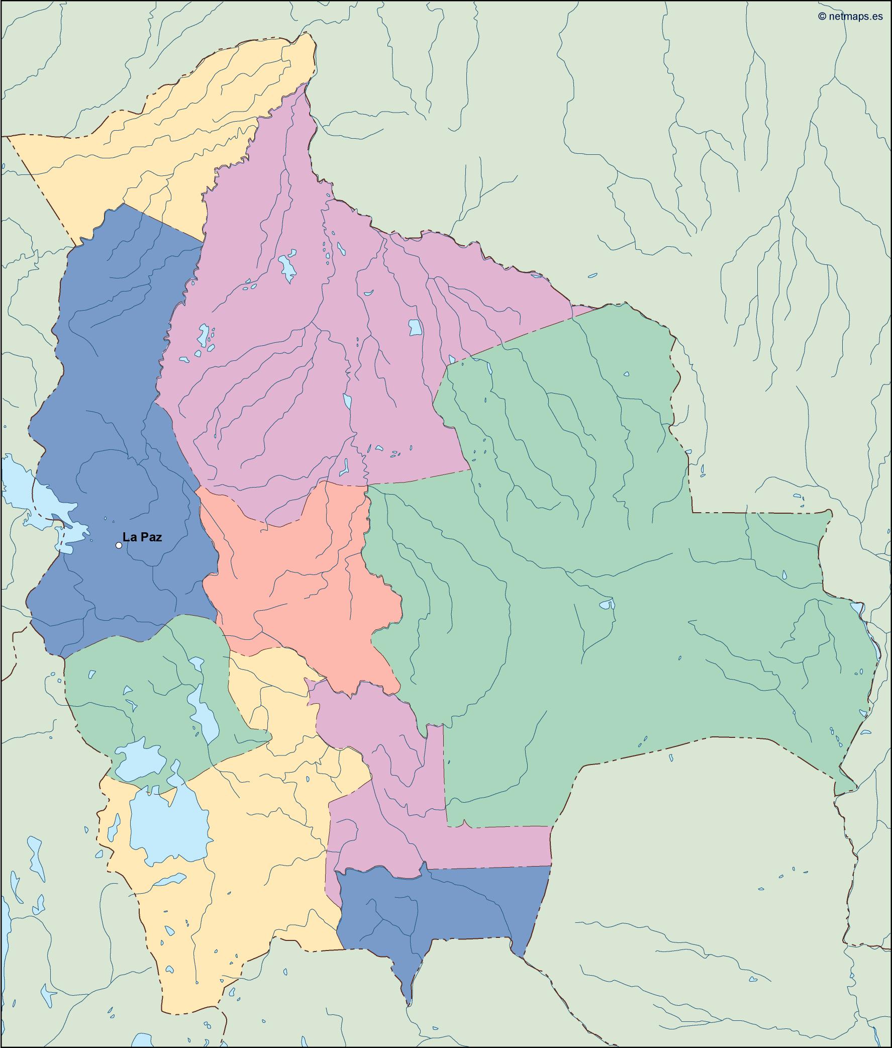 bolivia vector map