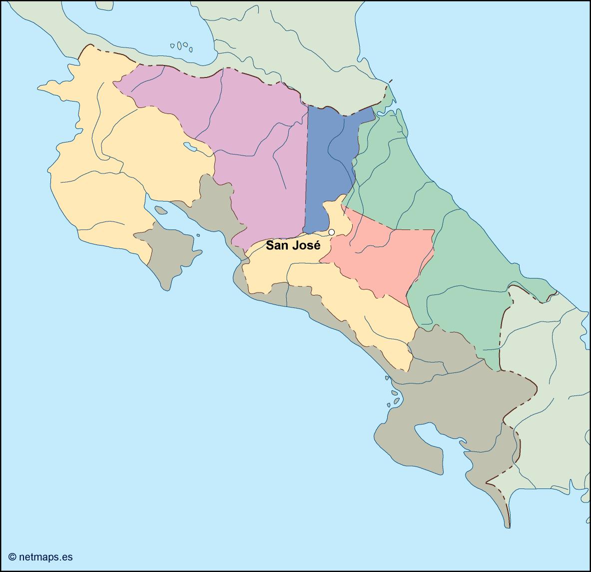 costa rica vector map