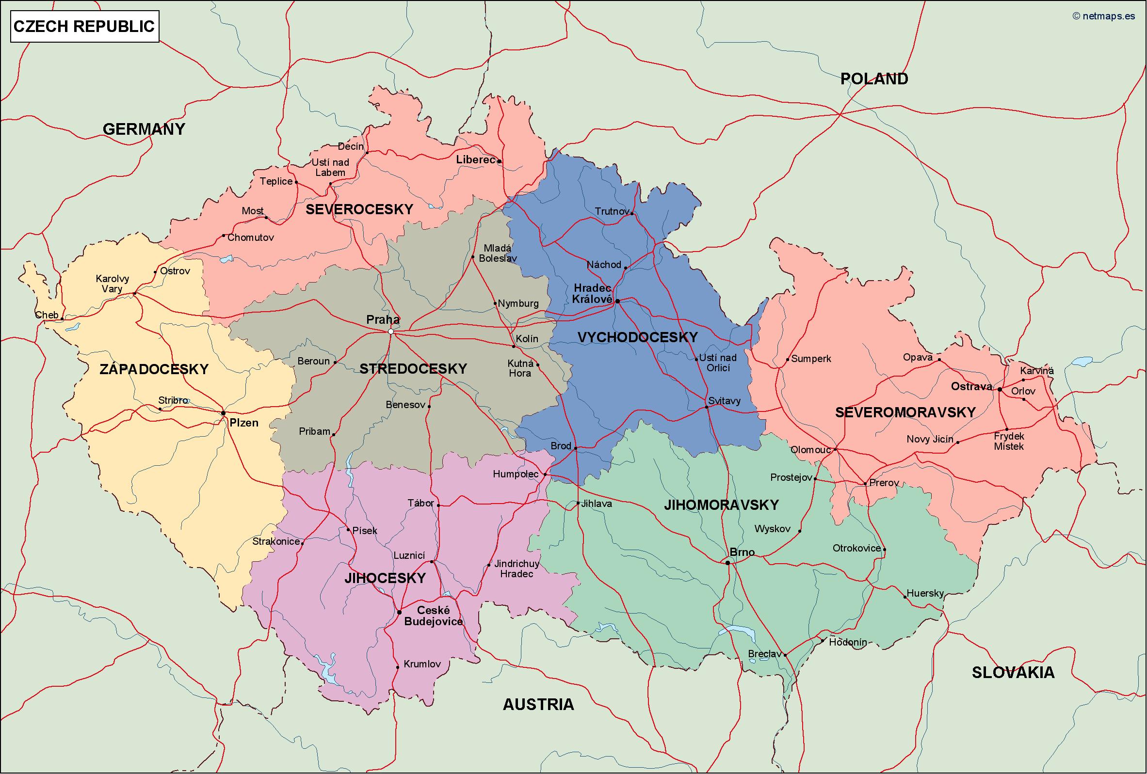 czech republic political map