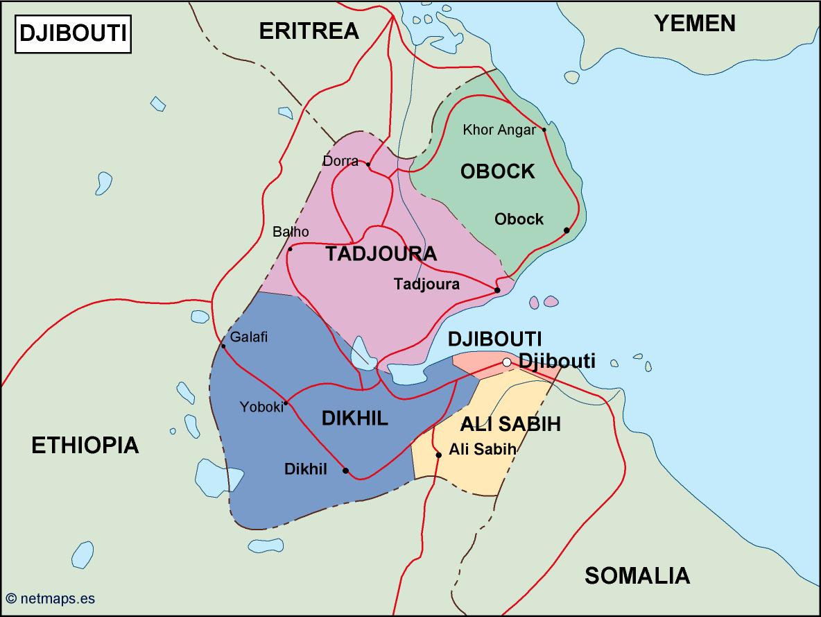 djibouti political map