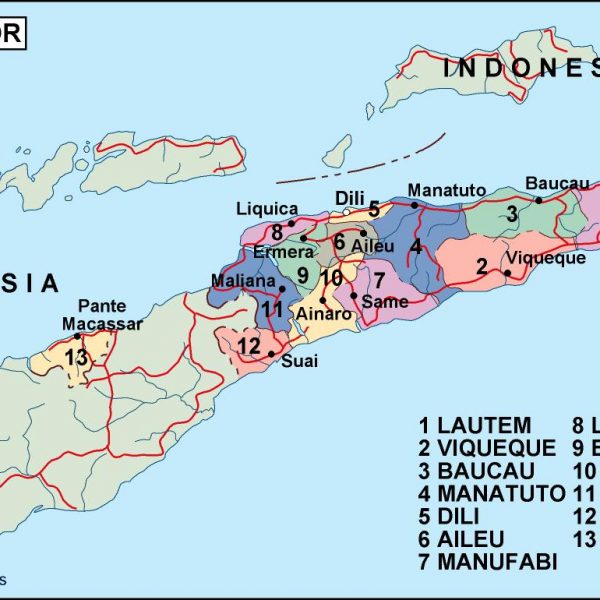 east timor political map
