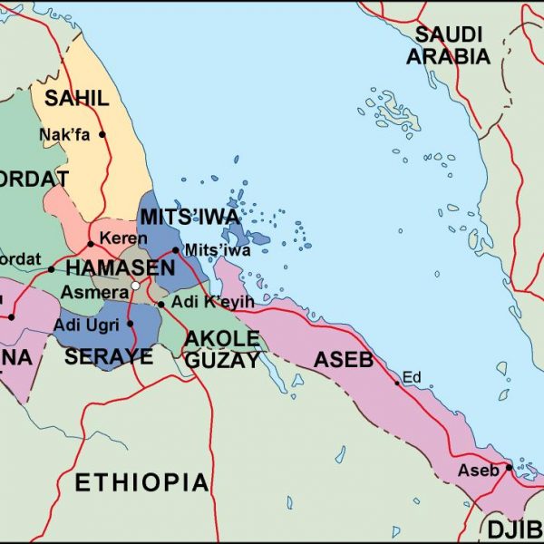 eritrea political map