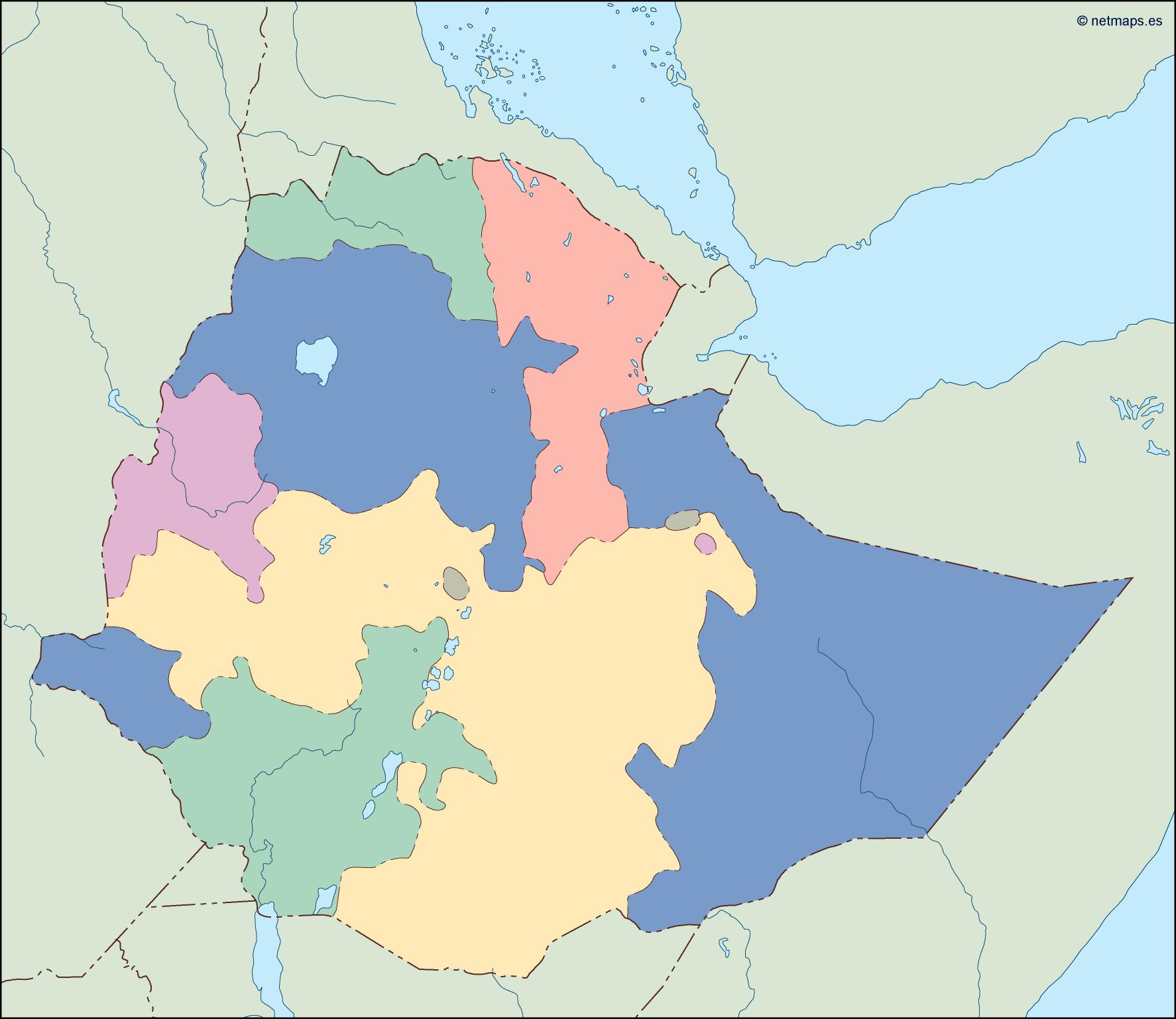 ethiopia blind map