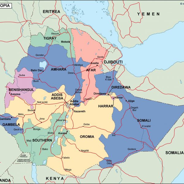ethiopia political map