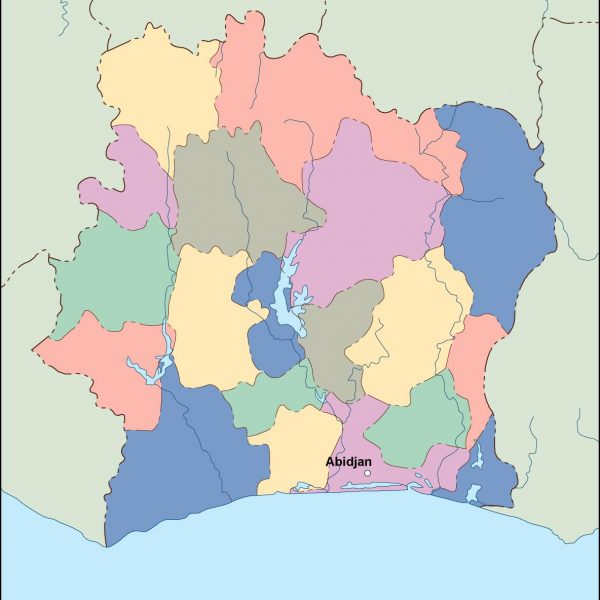 ivory coast vector map