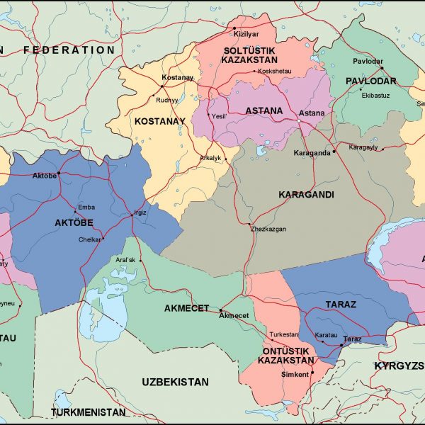 kazajstan political map