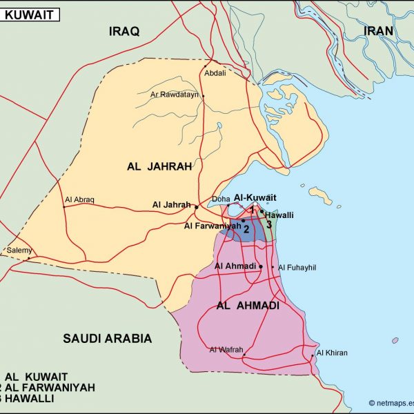 kuwait political map