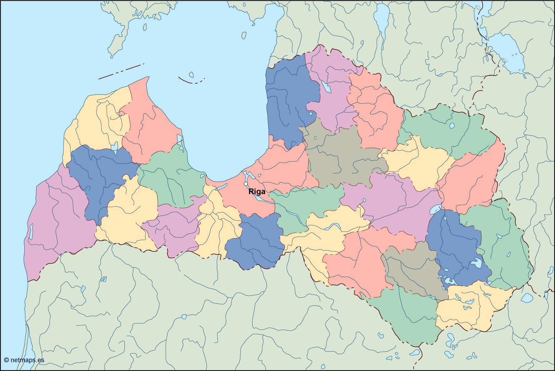 latvia vector map