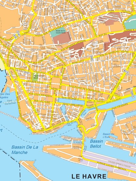 le havre vector map