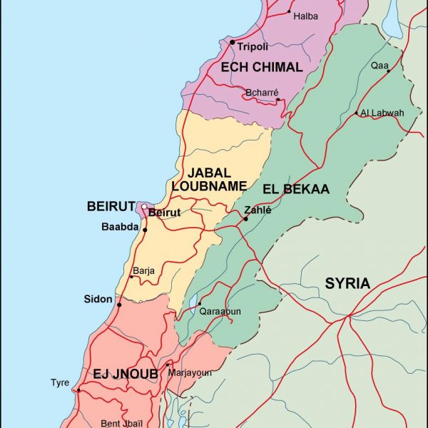 lebanon political map