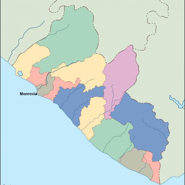 liberia vector map