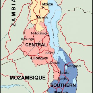 malawi political map