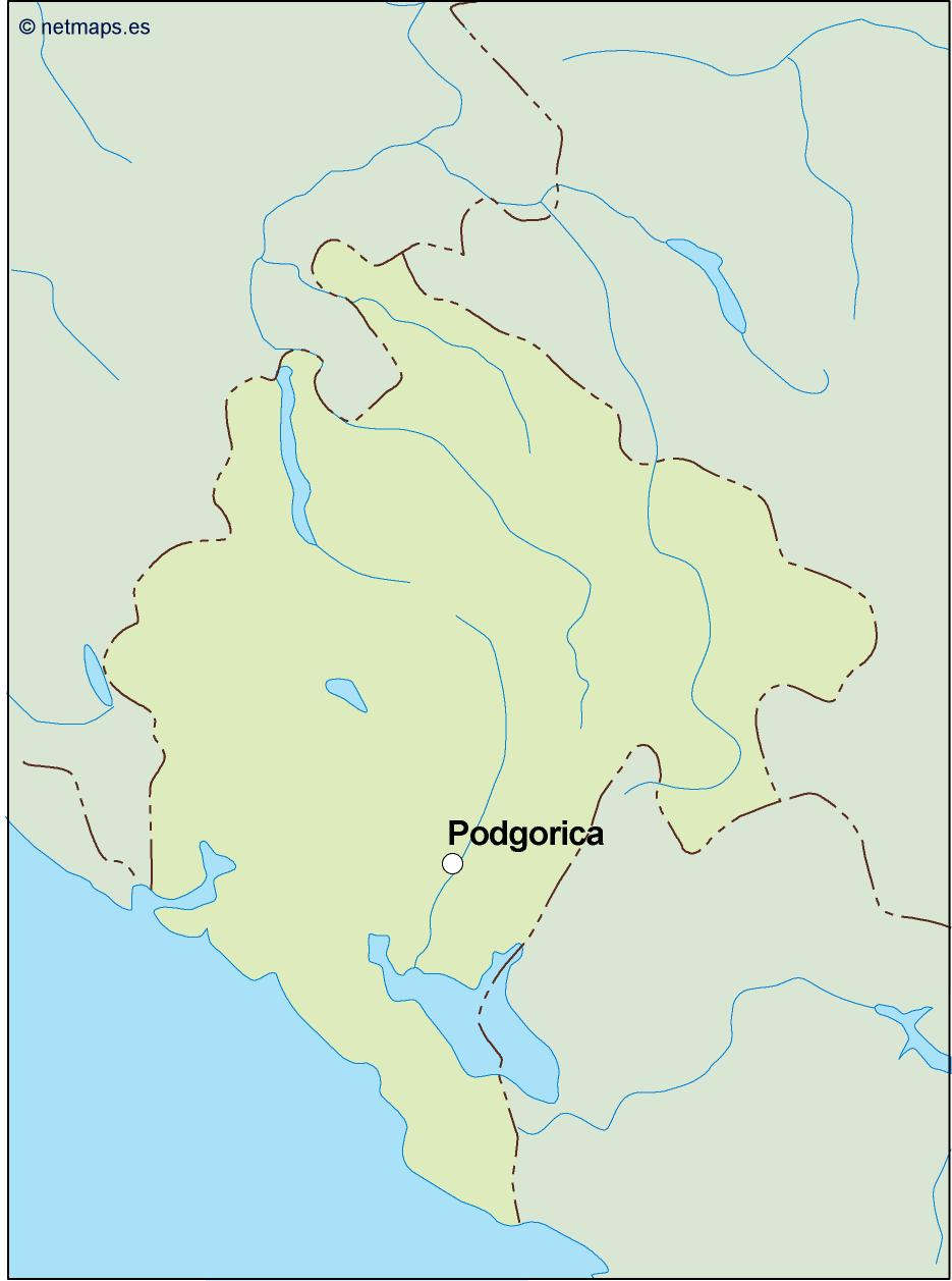 montenegro vector map