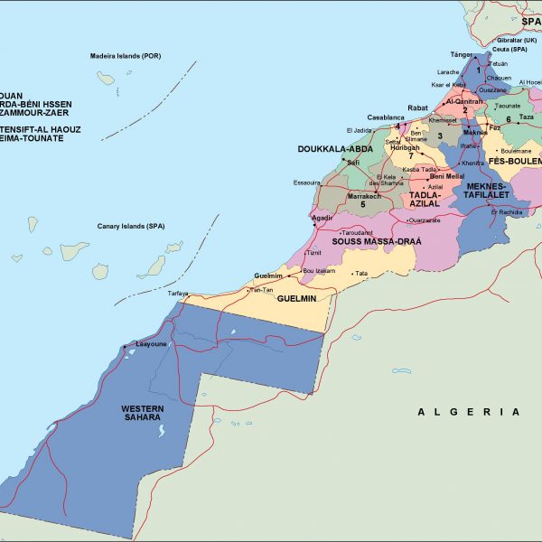 morocco political map
