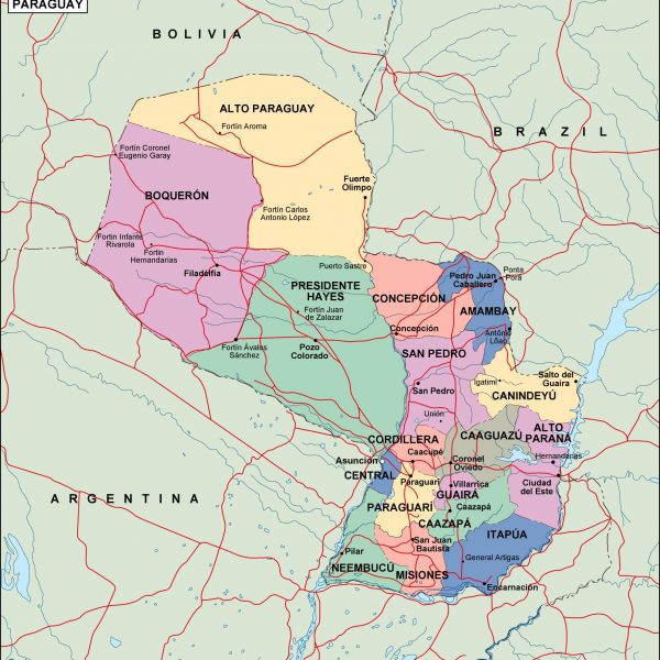 paraguay political map