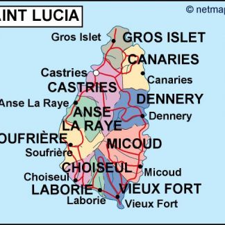 saint lucia political map