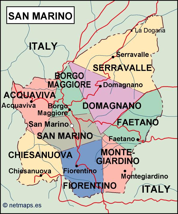 san marino political map