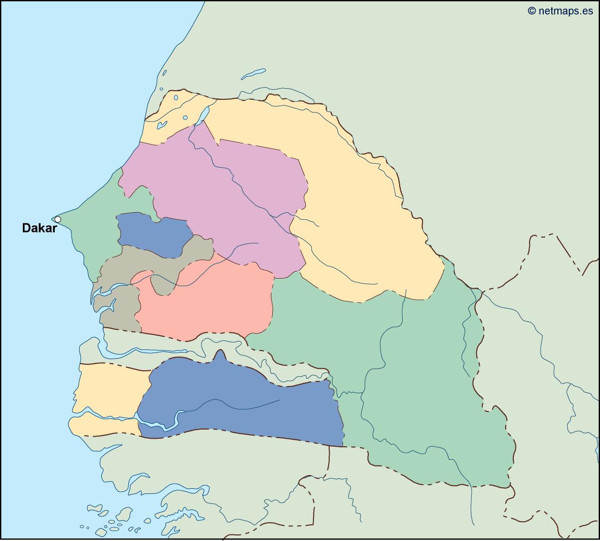 senegal vector map