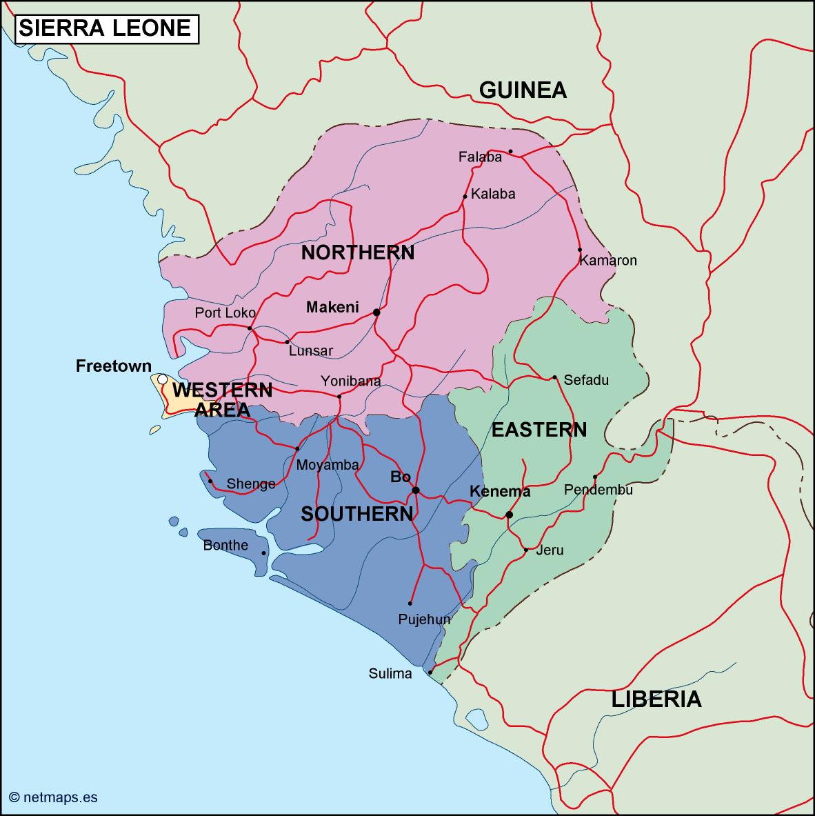 sierra leone political map