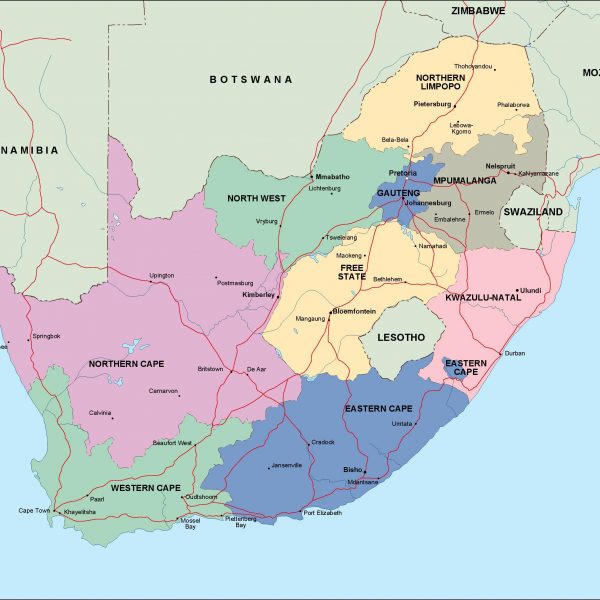 south africa political map