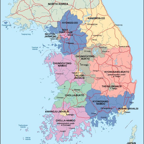 south korea political map