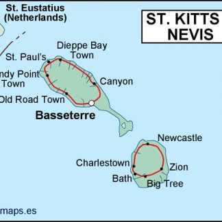st kitts and nevis political map