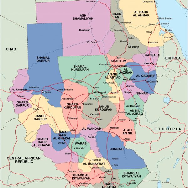 sudan political map