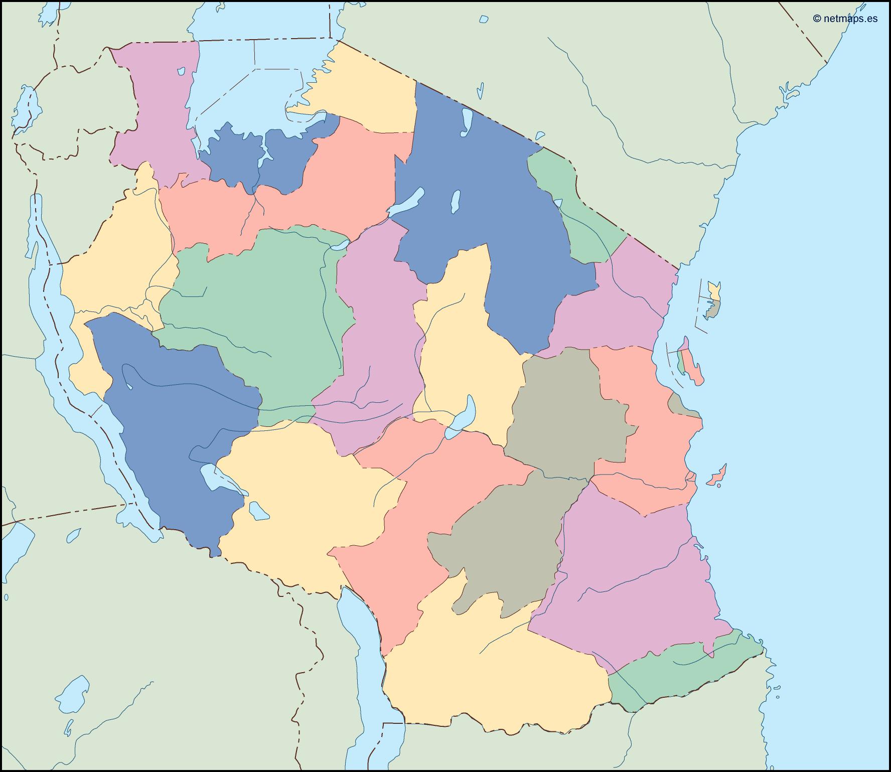tanzania blind map
