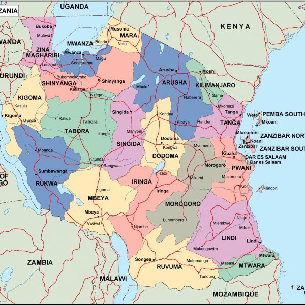 tanzania political map