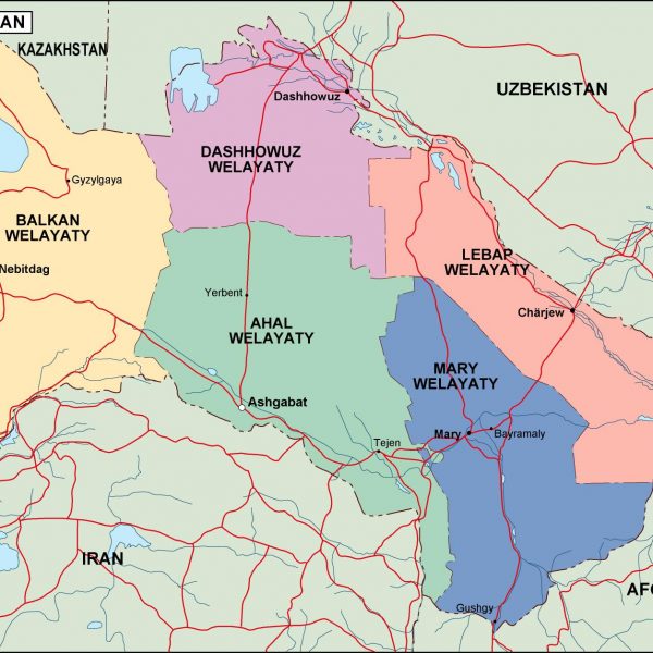 turkmenistan political map