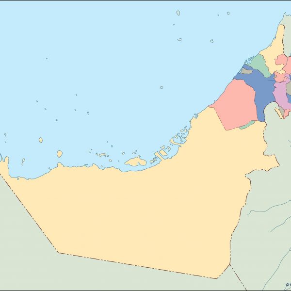 united arab emirates blind map