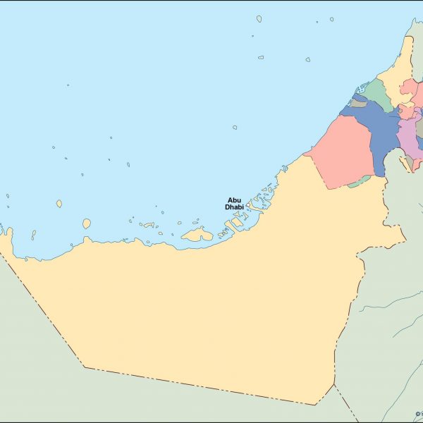 united arab emirates vector map
