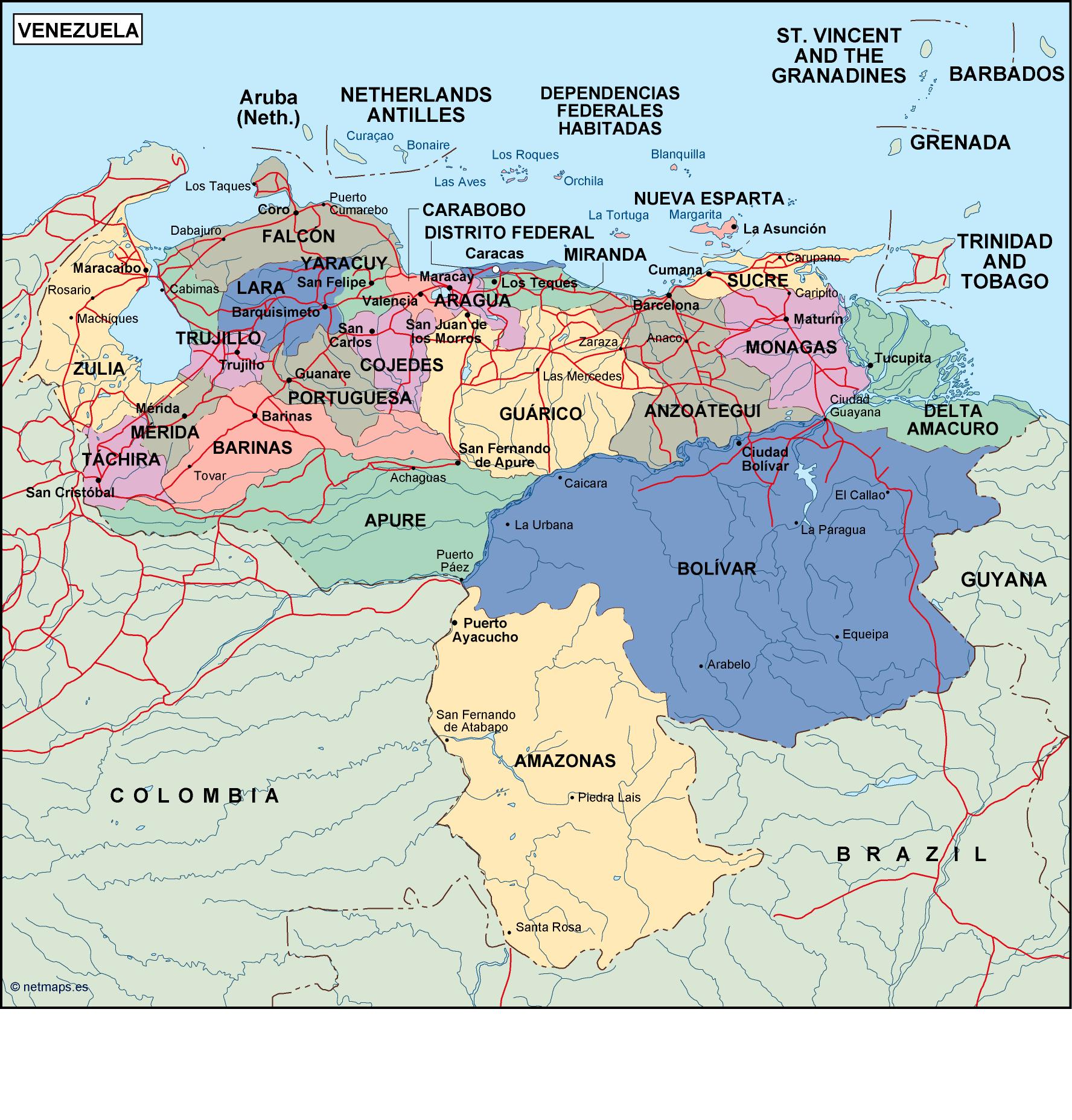 venezuela political map