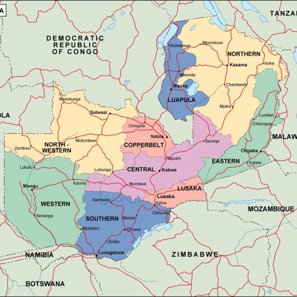 zambia political map