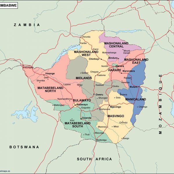 zimbabwe political map