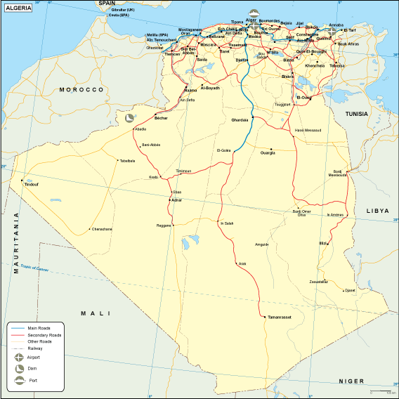 Algeria transportation map