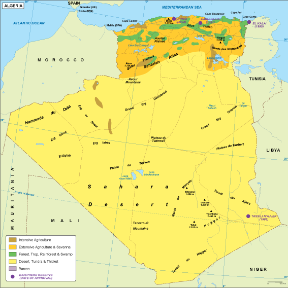 Algeria vegetation map