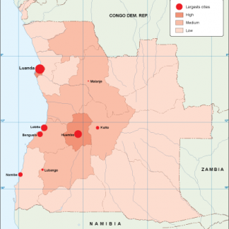 Angola population map