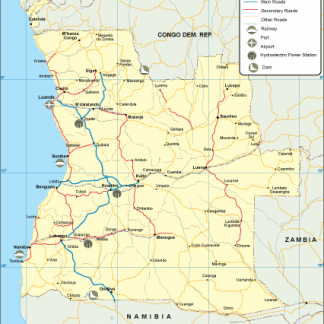 Angola transportation map