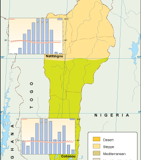 Benin climate map