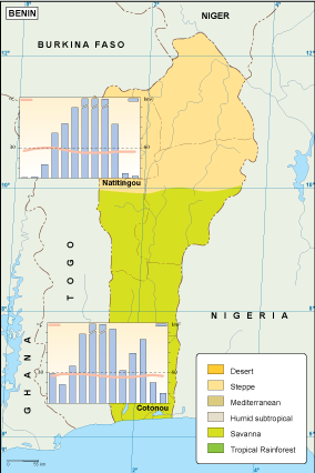 Benin climate map