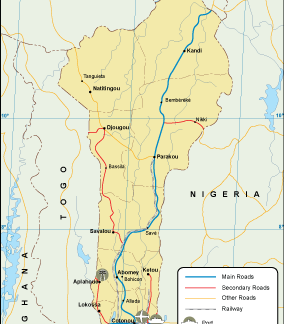 Benin transportation map