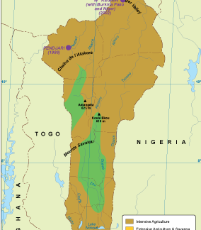 Benin vegetation map