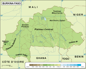 Burkina Faso physical map